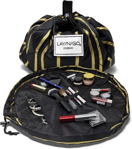 Miniatura 21 de Lay-n-Go Cosmo Layflat - Organizador de cosméticos y maquillaje con cordón y bolsillo con cremallera, bucles para cepillos y más, se ajusta