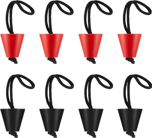 Miniatura 14 de Sumind Kit de tapones universales de silicona para botín de kayak de 1.57 pulgadas, 8 piezas, orificios de drenaje, tapón con cordón para sentarse