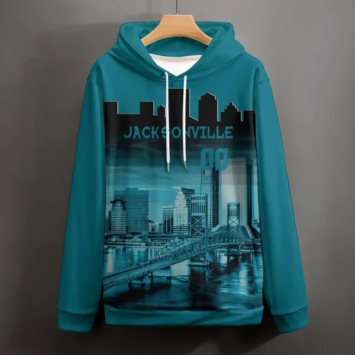 Miniatura 49 de Custom Football Hoodies City Night Skyline Personalized Sweatshirt Name Number Fan Gift Pullover for Men Women Youth