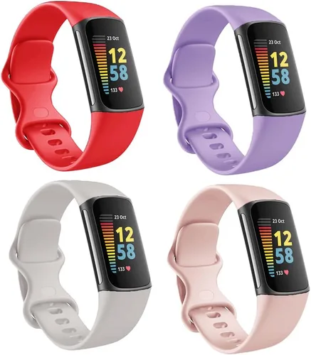 Miniatura 10 de Bandas de repuesto compatibles con Fitbit Charge 5/Fitbit Charge 6 bandas para mujeres y hombres, pulseras deportivas de silicona para mujeres