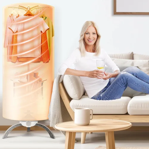 Miniatura 7 de Secadora de ropa portátil de 900 W – Minisecadora compacta para apartamentos pequeños, secadora de ropa eléctrica de secado rápido con gran