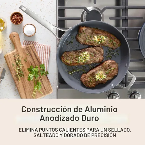 Miniatura 3 de Calphalon® Premier - Sartén antiadherente de cerámica de 12 pulgadas con tapa, azul medianoche