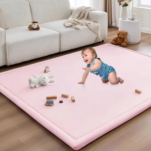 Miniatura 41 de Alfombra de juego para acostar al bebé, alfombrilla para guardería, tapete tipo tatami de espuma viscoelástica de 1.3 pulgadas de grosor, para bebés
