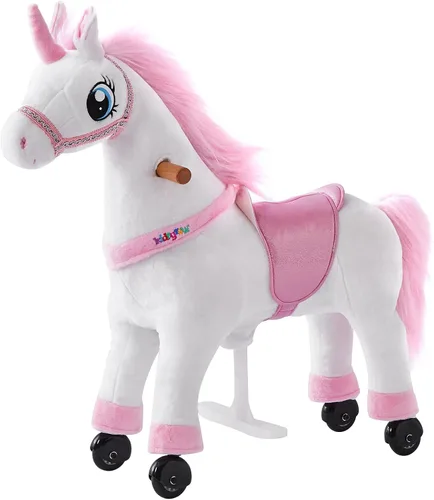 Miniatura 10 de Juguete de caballo para niños que montan a caballo, poni, ciclo, mecánico, acción de caminar, animal de peluche para 4 a 9 años, sin batería ni