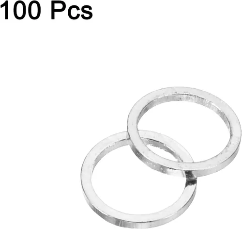 Miniatura 3 de uxcell Anillos de enlace redondos de bisel de círculo hueco de latón, para aretes, collares, fabricación de joyas
