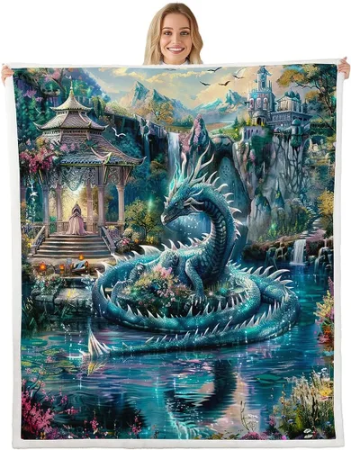 Miniatura 10 de Manfei Fish Throw Blanket Blue Camouflage American Flag Bed Blanket for Kids Boys Girls Room Decor, Fishing Theme Blanket for Couch Sofa, Soft and