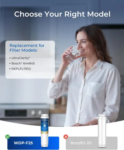 Miniatura 2 de Waterdrop Plus 644845 Filtro de agua para refrigerador certificado NSF 401 y 53 y 42, plomo y repuesto, repuesto para Bosch 11034152, 9000077104