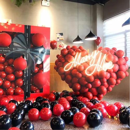 Miniatura 6 de FOTIOMRG Paquete de 100 globos rojos de 12 pulgadas, globos de látex rojos para el día de San Valentín, cumpleaños, boda, decoración de fiesta