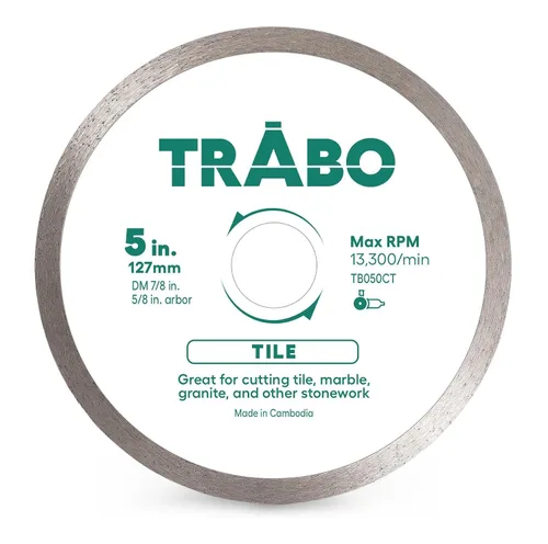 Miniatura 18 de Trabo Paquete de 3 hojas de unión de metal de diamante de borde continuo de 4.5 pulgadas para cortar granito, cerámica, porcelana, cuarzo y más, 3