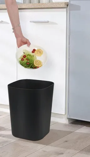 Miniatura 5 de Besli Cubo de basura pequeño de 2 galones para baño, dormitorio, cocina, oficina (negro, 1 unidad)