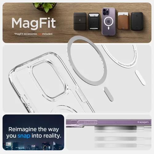 Miniatura 5 de Spigen Funda ultra híbrida MagFit diseñada para iPhone 14 Pro (2022) [antiamarilleo] [protección de grado militar] compatible con MagSafe