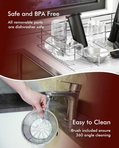 Miniatura 8 de SIFENE Exprimidor centrífugo con boca de 3 pulgadas de ancho, extractor de jugo compacto para frutas y verduras, 3 velocidades de control de alta