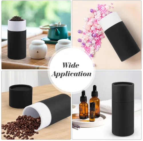 Miniatura 6 de Tarro de papel Kraft de 3.4 fl oz/3.4 onzas, cajas de cartón vacías redondas, envase de tubo de embalaje de cartón con tapa para manualidades, té