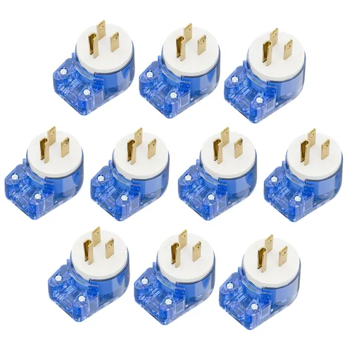 Miniatura 12 de Nema 5-15P Enchufe de ángulo recto de 90 grados, enchufe Plugrand 15A 125V en ángulo, enchufes de CA de 3 clavijas DIY de 3 clavijas, enchufes de CA