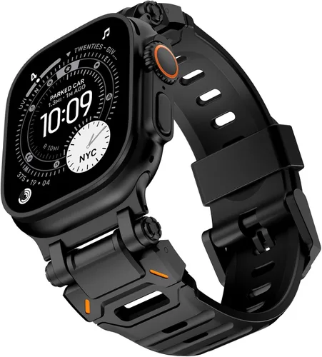 Miniatura 17 de KADES Correa deportiva resistente de TPU para Apple Watch Ultra 3/2/1 de 1.929 in, conectores metálicos para Apple Watch Series 11/10/SE3 de 1.81