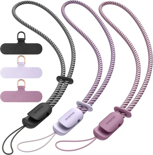 Miniatura 17 de SURPHY Paquete de 3 correas de muñeca para teléfono con lengüeta de sujeción para teléfono celular, correa para teléfono celular, correa para A