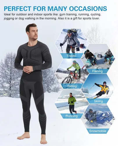 Miniatura 6 de MEETYOO Conjunto de ropa interior térmica para hombre Sport Long Johns Base Layer