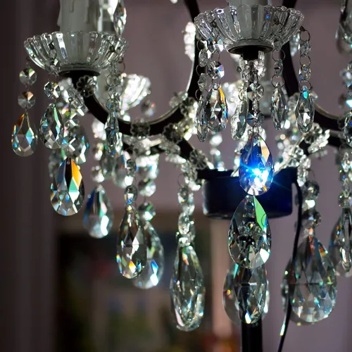 Miniatura 4 de Guirnalda de cristales de lágrima de 1 pie, 10 unidades, lámpara de araña colgante, cadena de cuentas de prisma para boda, decoración del hogar