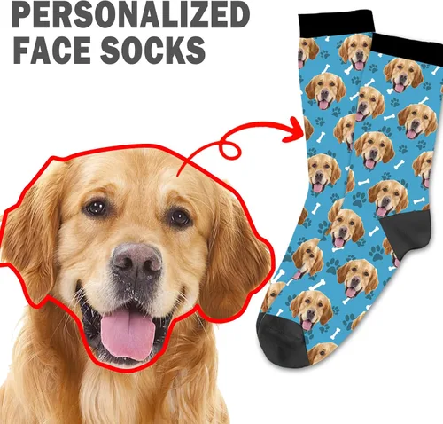 Miniatura 10 de Yofair Calcetines personalizados con foto – Calcetines divertidos personalizados con imagen – Regalos de Navidad personalizados para hombres