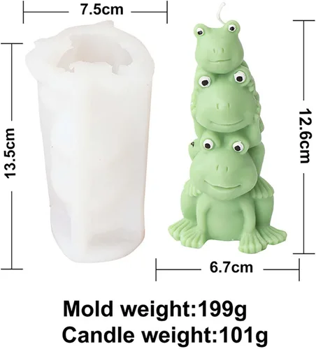 Miniatura 2 de Crea tu propia aventura de vida silvestre con moldes de vela de animales de silicona 3D de grano, vela hecha a mano de pilar de rana para decoración