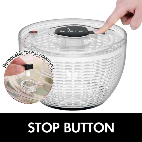 Miniatura 3 de Smile mom Centrifugadora de Ensalada Grande Centrifugadora de Lechuga Accesorios de Cocina, Centrifugadora de Ensalada Grande Lavadora de Verduras