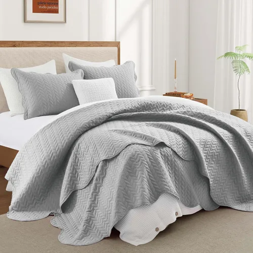 Miniatura 35 de IR Imperial Rooms Velvet Twin Quilt Bedspread Comforter Bedding Set 2 Pcs Diamond Pattern - (68"x86") Bedspread Coverlet + 1 Pillow Shams