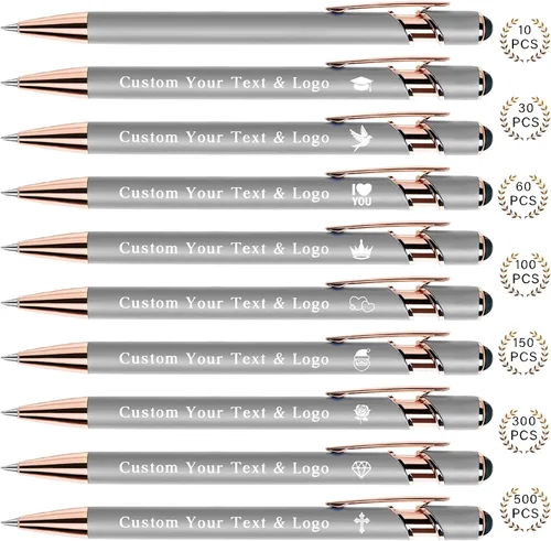 Miniatura 17 de Bolígrafos personalizados a granel, bolígrafos personalizados con nombre/logotipo en ambos lados, regalo de tinta negra, bolígrafo grabado con lápiz