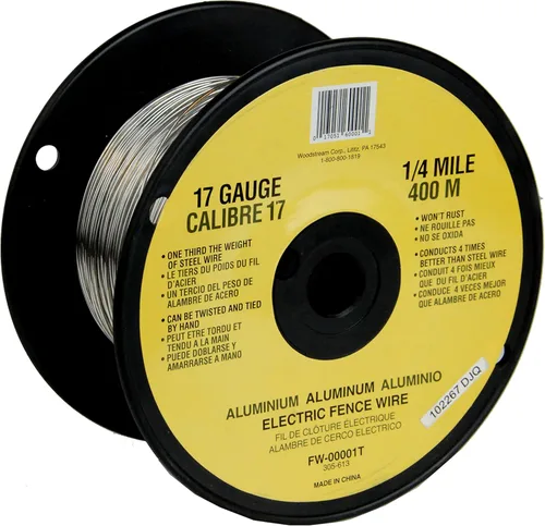 Miniatura 2 de Zareba Fi-Shock - Alambre de aluminio de calibre 17 para cercas eléctricas, carrete de 1/4 de milla, FW-00001T, alambre de aluminio altamente
