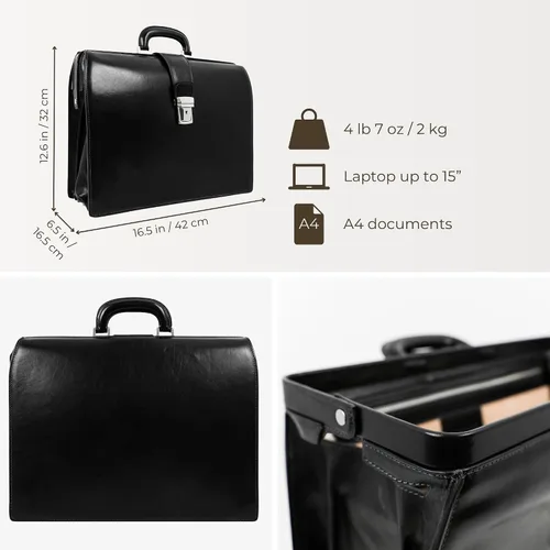 Miniatura 4 de Time Resistance Maletín de cuero para abogado - Maletín italiano hecho a mano para portátil para hombres y mujeres - Estuche de fijación - Bolsa