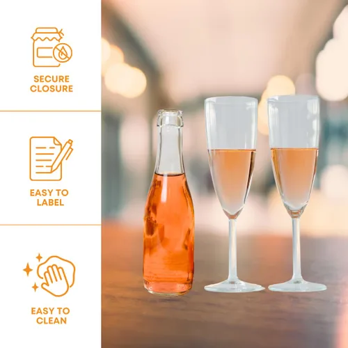 Miniatura 6 de Botellas transparentes de champaña de 6.3 oz, 24 unidades por caja.