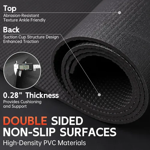 Miniatura 2 de Tapete de ejercicio extra grande, 10’ x 6’/ 8’ x 6’/ 7’ x 5’/ 6’ x 4’ - 7 mm de espesor, tapete de entrenamiento para gimnasio en casa, tapete