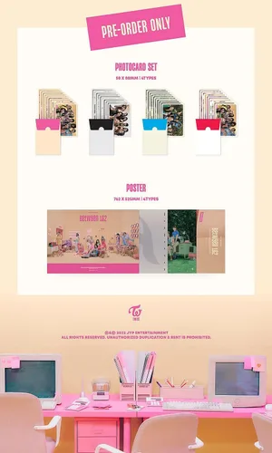 Miniatura 8 de TWICE - ENTRE 1 y 2 11º mini álbum (versión de archivo). )+1 póster plegado (solo primera prensa)+1ea tarjeta de regalo de tienda TWICE K-POP