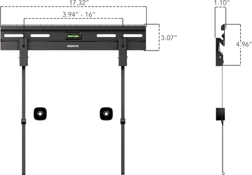 Miniatura 6 de Mount-It! Soporte de pared para TV sin pernos para televisores de pantalla plana de 23 a 65 pulgadas, soporte de TV sin taladros para paneles