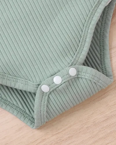 Miniatura 8 de ZZUYFI Conjunto de ropa de verano para bebé recién nacida, conjunto de ropa de verano con estampado floral, mameluco con cordón y diadema corta