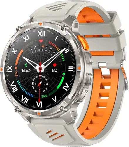 Miniatura 17 de Relojes inteligentes múltiples modos deportivos para hombres con linterna, reloj inteligente para Android y iPhone, pantalla táctil HD de 1.7 Negro