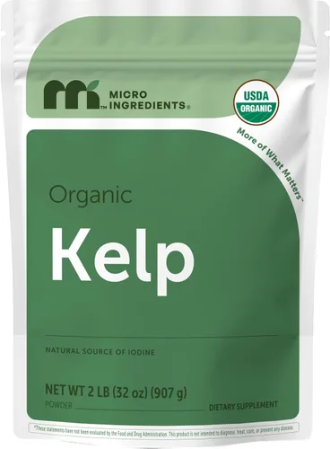 Micro Ingredients Polvo de algas orgánicas, 2 libras | Fuente de algas marinas de toda la planta | Polvo fácil de mezclar | Suministro duradero para