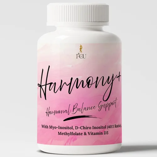 FEU Harmony+ Myo & D-Chiro Inositol Suplemento para mujeres – 2000 mg de mio-inositol + 50 mg de D-Chiro inositol (proporción 40:1) con metilfolato