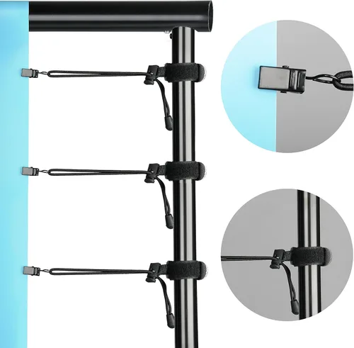 Miniatura 7 de Slow Dolphin sistema de soporte de telón de fondo con bolsa de transporte para foto y video, 10 pies fondo ajustable