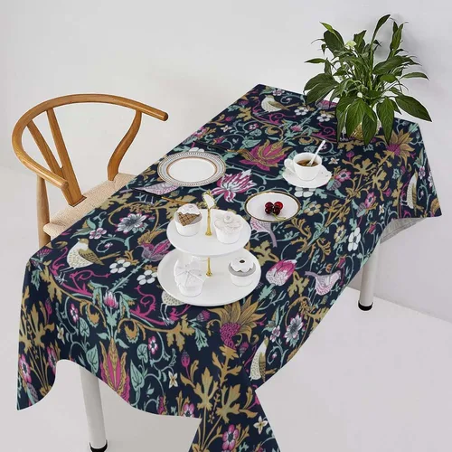 Miniatura 52 de Mantel de Mesa William Morris, Diseño Original William Morris Rústico de Granja Familiar con Estampado Étnico Mínimo para Decoración de Fiesta