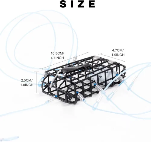 Miniatura 2 de Trampas para cangrejo con 6 bucles, bloque de acero galvanizado de 1 onza, caja rectangular para cangrejo para Dungeness, roca, cangrejo azul