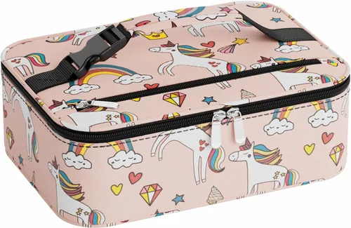 Miniatura 29 de Lonchera pequeña aislada para mujeres y hombres, lonchera Bento para niños, bolsas térmicas compactas portátiles para enfriar comidas con asa