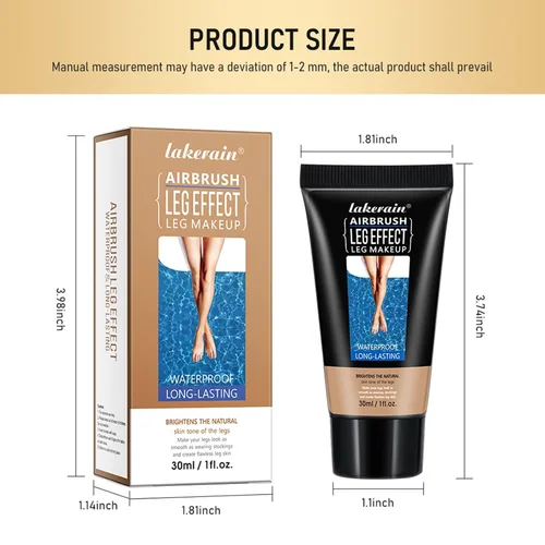 Miniatura 8 de Maquillaje de piernas impermeable sin transferencia, corrector corporal de cobertura completa para piernas, crema para cubrir venas, tono de piel