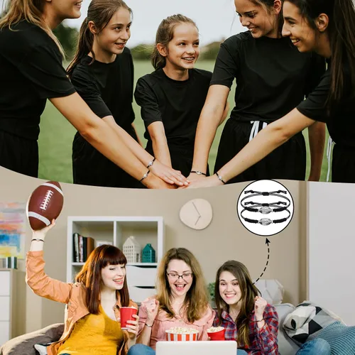Miniatura 4 de Hicarer 20 pulseras de fútbol ajustables con dijes de fútbol, regalos de fútbol para mujeres y hombres, la mayoría de jugadores de equipo deportivo