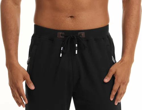 Miniatura 5 de MAGCOMSEN Pantalones capri deportivos 34 para hombre con bolsillos con cremallera longitud a la rodilla pantalones cortos de entrenamiento