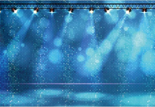 Miniatura 7 de Telón de fondo de escenario de 5 x 3 pies, luz azul, pista de baile, efecto de iluminación, fotografía, fondo de talento, cumpleaños, baby shower
