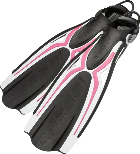 Miniatura 9 de Cressi Aletas de tacón abierto para adultos con correa elástica para buceo - Fuerza, potencia, comodidad, estética, ligereza - Thor EBS: Made in