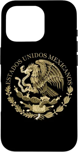 Miniatura 20 de iPhone 12 Pro Max Bandera de México sello del escudo de armas en caso sepia