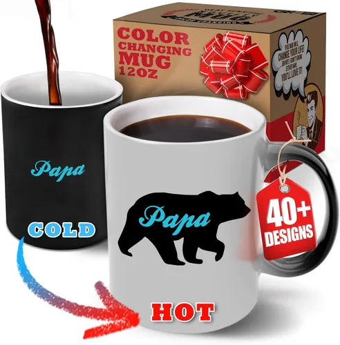 Miniatura 6 de Dad Nutrition Facts - Taza de café de 12 onzas – Gr8AM - Novedosa taza de regalo – Divertido cambio de color y regalos sensibles al calor