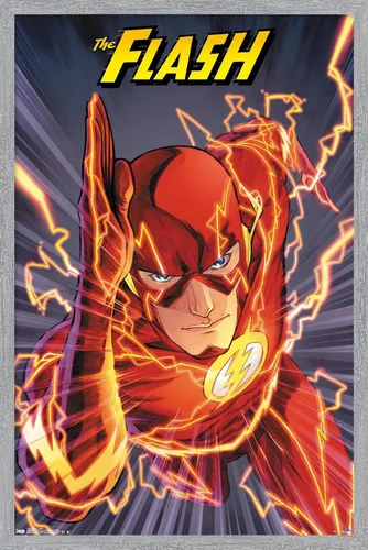 Miniatura 16 de Trends International DC Comics The Flash - Póster de pared de velocidad, 22.4 pulgadas de largo x 14.7 pulgadas, versión enmarcada de madera