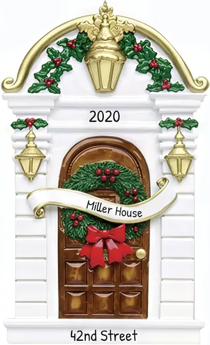 Adorno personalizado de nuestro nuevo hogar 2025 | Nombre y año personalizados | Decoración de recuerdo de puerta marrón para propietario de casa,
